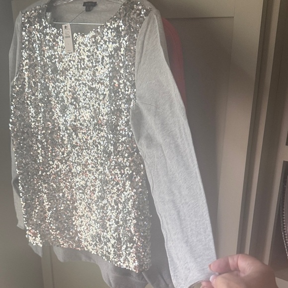 Talbots Silver Sequin Top - Picture 4 of 12